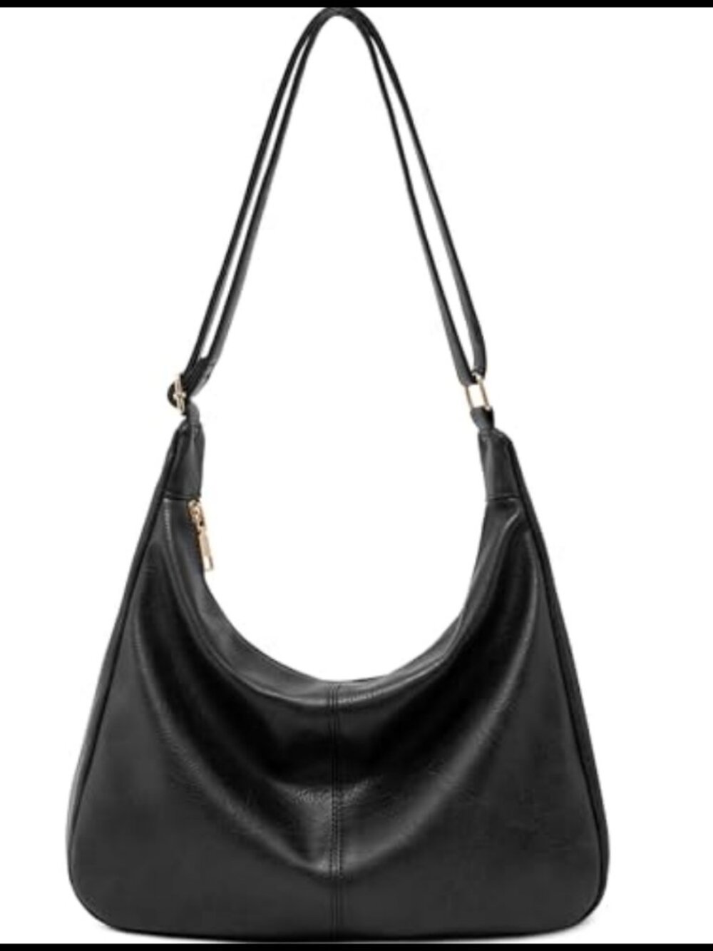 Vegan Leather Hobo Shoulder Crossbody Bag Foldable Slouchy Purse